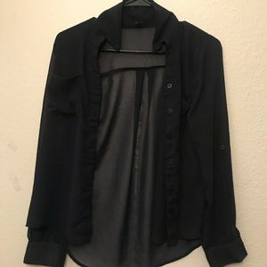 Cute navy blue sheer top